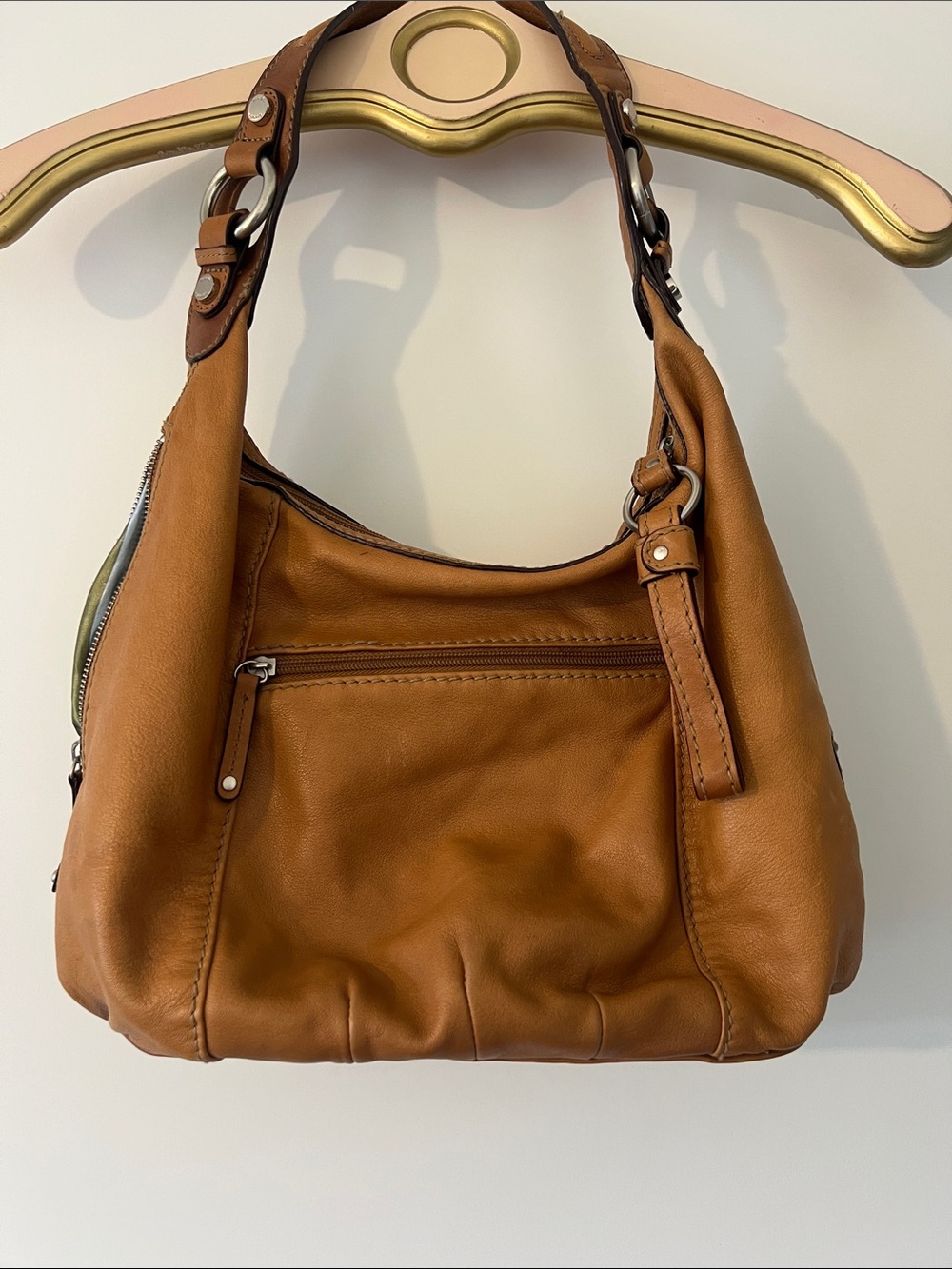 Tiganello Cognac Leather Shoulder Bag - Classic Hobo Style. Gorgeous!